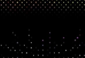 Dark multicolor, rainbow vector pattern with symbol of cards.