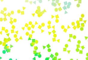 Light Green, Yellow vector template with crystals, circles, squares.