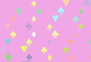 Light Multicolor, Rainbow vector texture with playing cards.