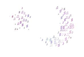 Light Pink, Blue vector pattern with music elements.