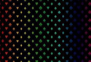 Dark multicolor, rainbow vector texture with playing cards.