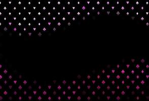 Dark pink vector texture with playing cards.