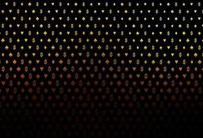 Dark orange vector background with cards signs.