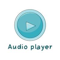 Audio player icon, in hand drawn style, isolated on white background. Audio player sign vector