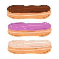 Eclairs vector illustration for graphic design and decorative element