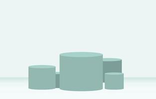 podio de pedestal de cilindro 3d realista de menta oscura con fondo pastel. plataforma geométrica de representación vectorial abstracta. presentación de exhibición de productos. escena mínima. vector