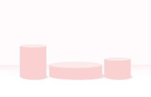 podio de pedestal de cilindro 3d realista pastel con fondo pastel. plataforma geométrica de representación vectorial abstracta. presentación de exhibición de productos. escena mínima. vector