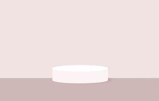 podio de pedestal de cilindro 3d realista blanco con fondo pastel. plataforma geométrica de representación vectorial abstracta. presentación de exhibición de productos. escena mínima. vector
