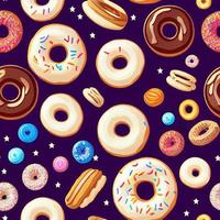 Seamless donut pattern, background, cartoon wallpaper, 3d illustration photo