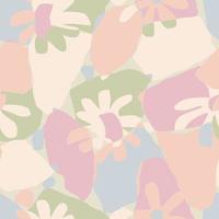 Vector simple flower and layers shape illustration seamless repeat pattern