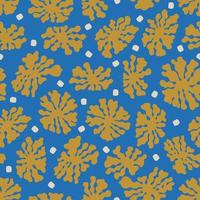 Vector simple and abstract flower illustration seamless repeat pattern