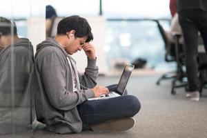 software developer working on the floor photo