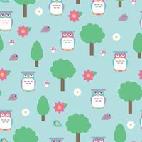 Seamless Owl Pattern vector