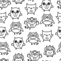 Black and White Owls vector