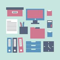 Office Material Flat Icons vector