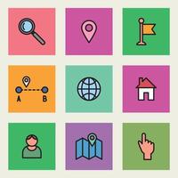 Colorful Location Icons vector