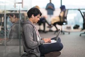 software developer working on the floor photo