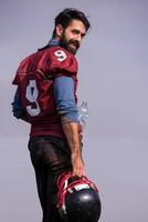 portrait of A young American football player photo