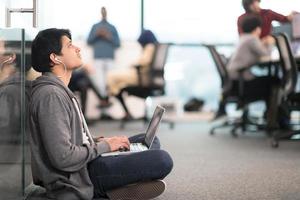 software developer working on the floor photo