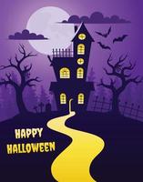 Halloween Haunted house. Vector design.