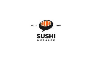 Sushi message logo design vector template illustration