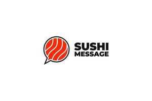 Sushi message logo design vector template illustration