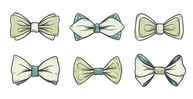 Tie bow color doodle sketch vector