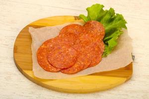 Pepperoni sausage dish photo