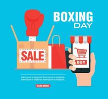 Boxing day sale concept design flat banner vector