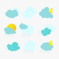 A set of clouds as a symbol of different weather vector