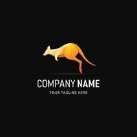 Colorful Kangaroo Logo Design. Gradient Style Animal logo vector