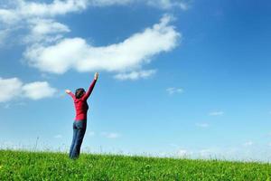 happy young woman outdoor in nature photo