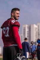 portrait of A young American football player photo