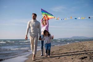 happy family enjoying vecation during autumn day photo