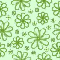 Seamless pattern with green flowers illustration design vector