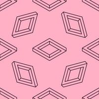 Vector seamless pattern of line triangle on pink background for websites, textile, wrappers, wallpapers