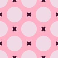 Vector seamless pattern of white rings and flares on pink background for websites, textile, wrappers, wallpapers