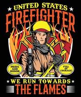 US FIREFIGHTER WE RUN TOWARDS THE FLAMES vector