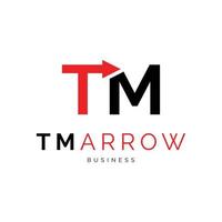 Initial Letter TM Arrow Icon Logo Design Template vector