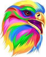 vector, cabeza, de, águila, colorido, y, arco iris vector