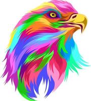 Vector Head of eagle colorful  and rainbow