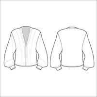 Ladies tops flat sketch vector