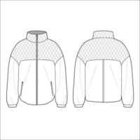 Women's jacket sketch template vector