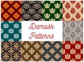 Damask ornament seamless vector patterns set