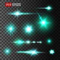 Glittering beam of star, light effects design vector