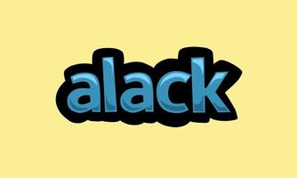 ALACK writing vector design on a yellow background