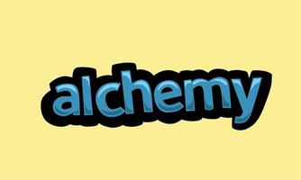 ALCHEMY writing vector design on a yellow background