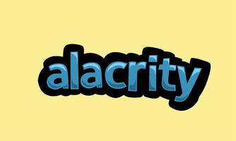 ALACRITY writing vector design on a yellow background