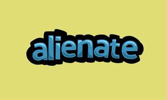 ALIENATE writing vector design on a yellow background