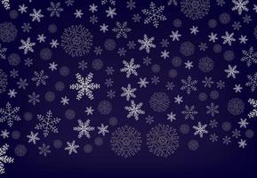 Winter background with falling snow and snowflakes. Merry Christmas and Happy New Year background. Vector illustration.